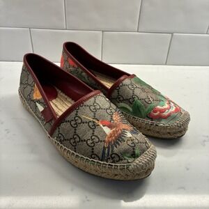 Gucci GG Supreme Tian Espadrille Flats Size 7.5 US/37.5 EU